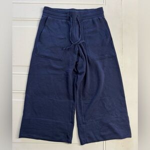 Quince Women’s Sz XS Cropped SuperSoft Blue Wide Leg Sweatpants